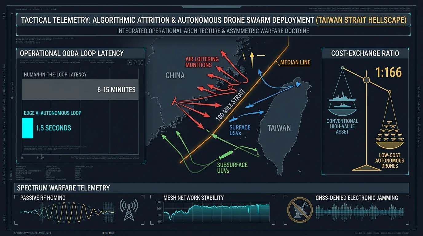 The 30-Second Strait: How Autonomous AI Drone Swarms Break Amphibious Invasions Before Humans Can React
