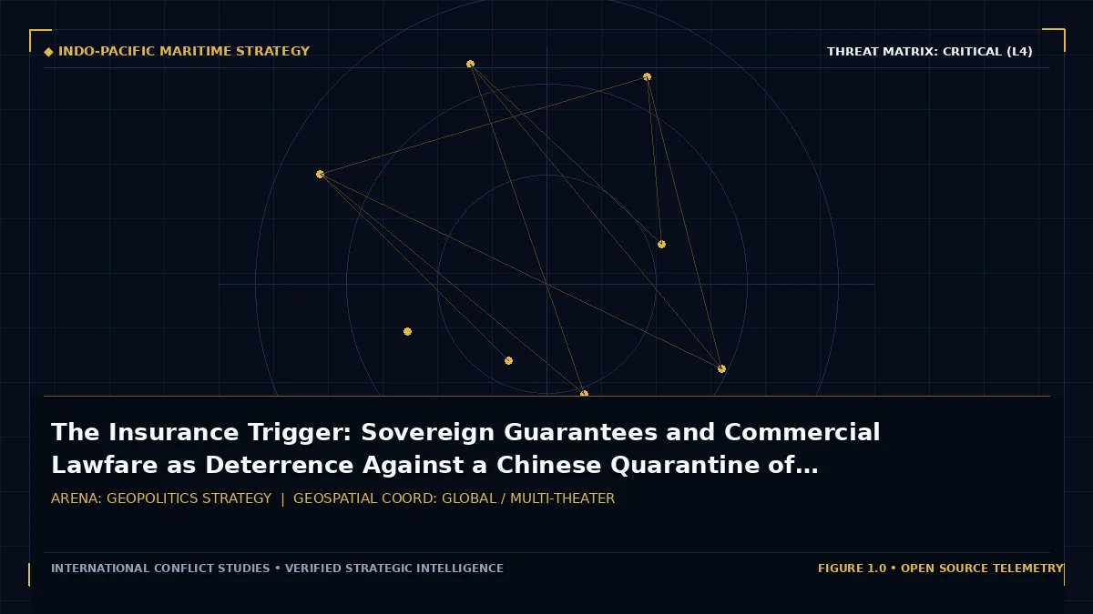 The Insurance Trigger: Sovereign Guarantees and Commercial Lawfare as Deterrence Against a Chinese Quarantine of Taiwan - Tactical intelligence visual and operational telemetry